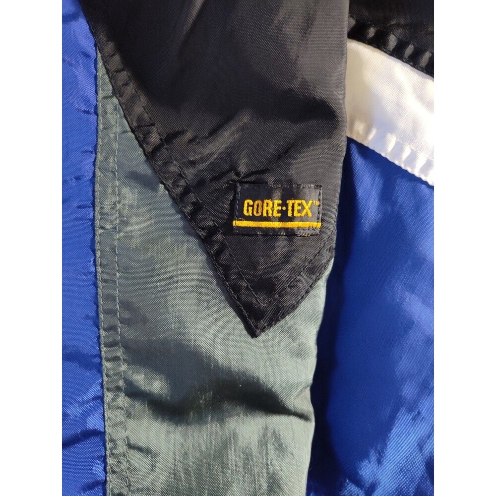 Gore Tex Ski Pro Ossi Coat Mens Medium Blue White Black Shell Full Zip  779 - Picture 5 of 12